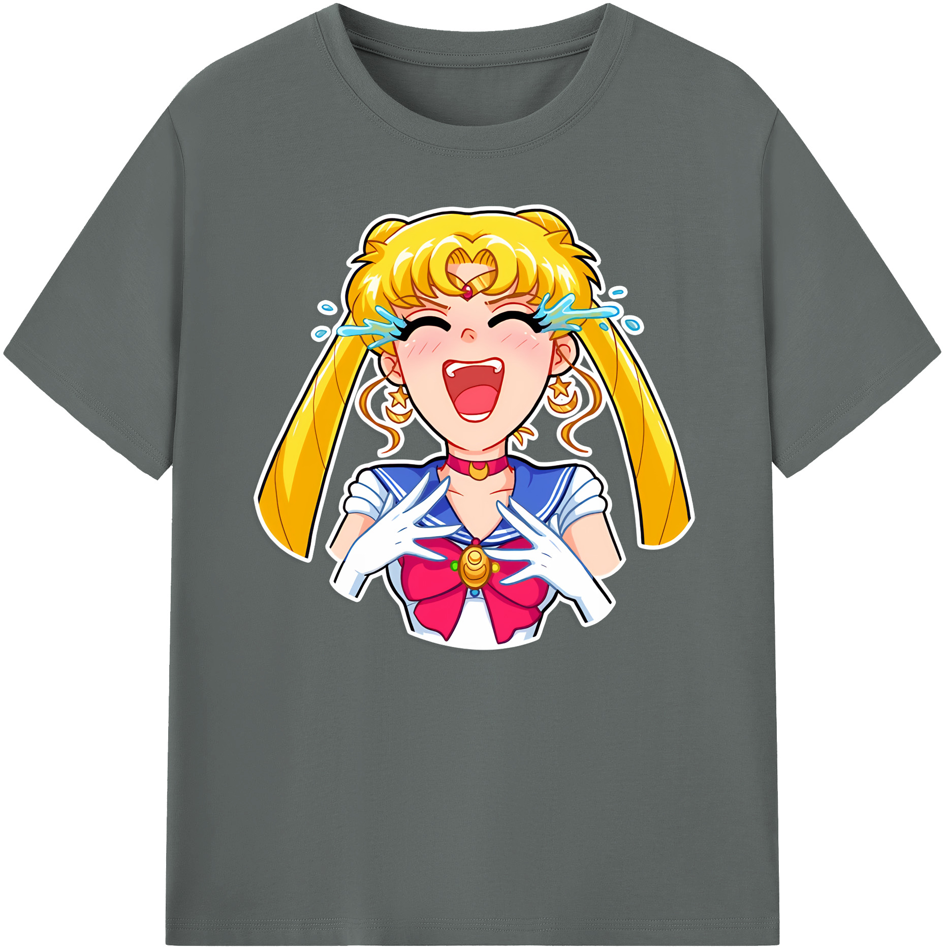 （画像用） 美少女戦士セーラームーン 月野 うさぎ つきの うさぎ Sailor Moon Tsukino Usagi 綿100％ メンズ半袖Tシャツ｜肌触りやわらか＆通気性